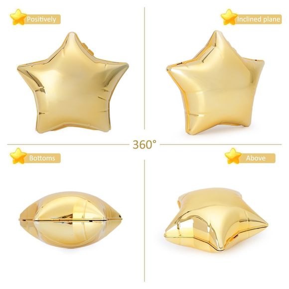 Acrylic Clutch Purse Star Shape Metallic Unique Evening Handbag Crossbody :D - Picture 5 of 6